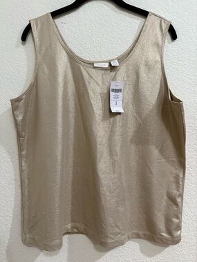 Chico's Metallic Gold Shimmery Tank  Top